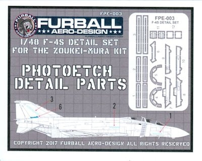FPE003 Furball Aero Design 1/48 McDonnell F-4S Phantom Canopy and Airframe Detail Set (Zoukei-Mura kit)