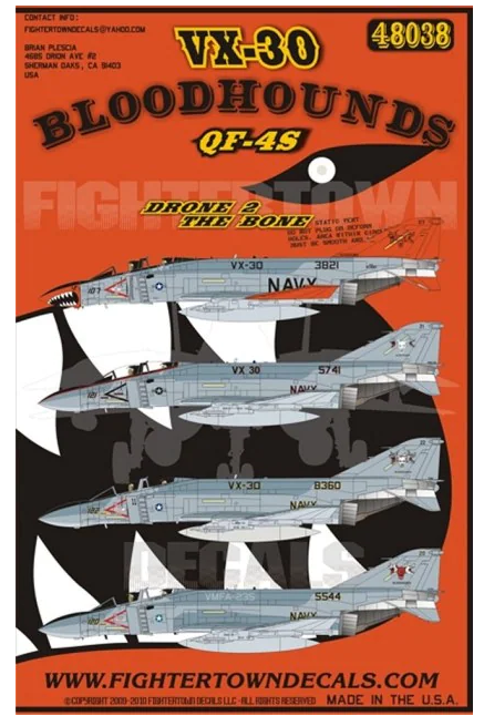 FTD48038 Fightertown Decals 1/48 VX-30 Bloodhounds Qf-4S