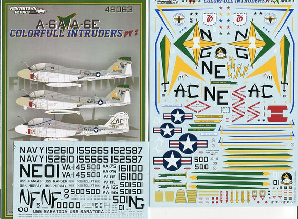 FTD48063 Fightertown Decals 1/48 A6A/A6E Colourful Intriders