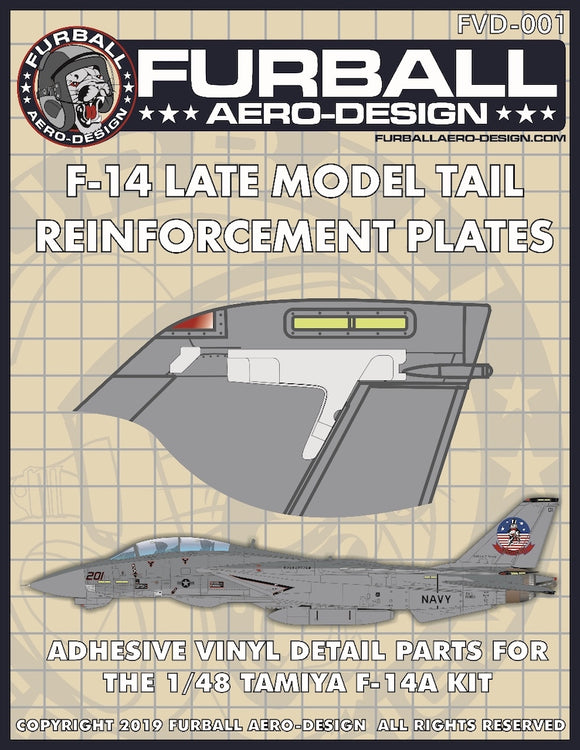FVD-001 Furball Aero-Design Grumman F-14A Tomcat adhesive vinyl detail parts (Tamiya kits)