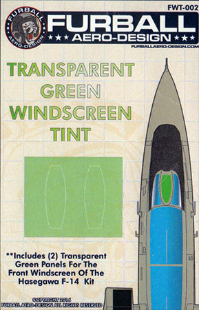 FWT-002 Furball Aero Design 1/48 F-14 Transparent Green Windscreen Tint Set (2) Hasegawa