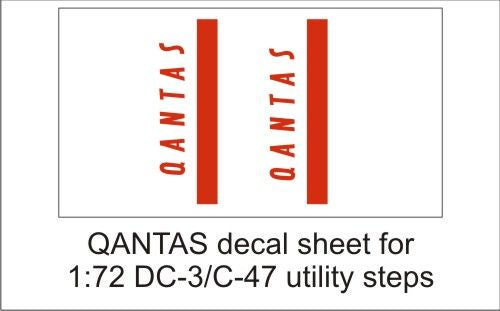 GED72041F AIM - Ground Equipment 1/72 QANTAS decal sheet- DC-3 utility steps.