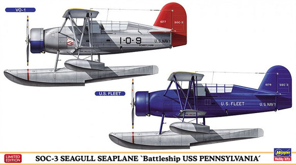 Hasegawa HA02394 1/72 Curiss SOC-3 Seagull Seaplane - Battleship USS Pennyslyvania - Two kits in the box