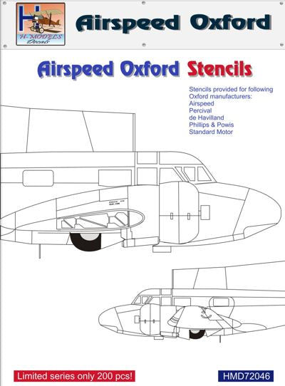 HMD72046 H-Model Decals 1/72 Airspeed Oxford Mk.I / Mk.II stencils (5 sets for various manufacturers