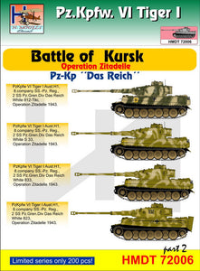 HMT72006 H-Model Decals 1/72 Pz.Kpfw.VI Tiger I Battle of Kursk (Pz.Kp. "Das Reich"), Pt.2