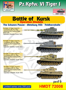 HMT72008 H-Model Decals 1/72 Pz.Kpfw.VI Tiger I Battle of Kursk (Schwere Pz. Abt.503 "Feldherrnhalle"), Pt.4