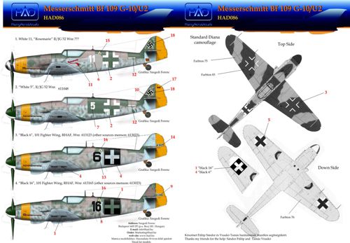 HUN72086 HAD Models 1/72 Messerschmitt Bf-109G-10