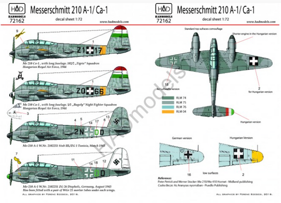 HUN72162 HAD Models 1/72 Messerschmitt Me-210 part 1