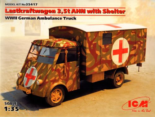 ICM35417 ICM 1/35 Renault Lastkraftwagen 3,5 t AHN with Shelter, WWII German Ambulance Truck