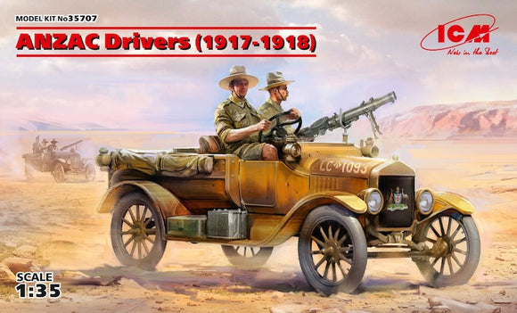 ICM35707 ICM 1/35 ANZAC Drivers (1917-1918) (2 figures) (100% new moulds) (Vehicle not included)