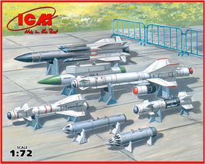 ICM72213 ICM 1/72 Soviet Air-to-Surface aircraft armament.. X-29T, X-31P, X-59M Missiles