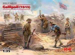 ICMDS3501 ICM 1/35 Gallipoli (1915) (ANZAC Infantry (4 figures), Turkish Infantry (4 figures)