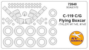 KV72640 KV Model 1/72 Fairchild C-119 Flying Boxcar + wheels masks (Italeri IT1146, IT146 kits) [C-119C, C-119G]