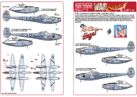 KW148207 Kits-World 1/48 Lockheed P-38L Lightnings of the Pacific (Late War) Set 2