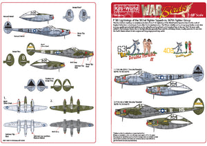 KW148214 Kits-World 1/48 Lockheed P-38J Lightning 44-23511, 42-67408 'Double Trouble’ 367th FG 392nd FS. P-38J 42-67408, 42-67408 'Double Trouble’ 367th FG 392nd FS.
