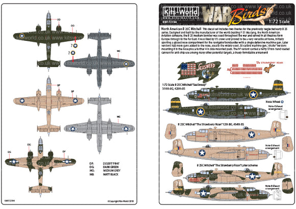 KW172194 Kits-World 1/72 North-American B-25C Mitchell 1:72 Scale B-25C Mitchell “SeaSweep