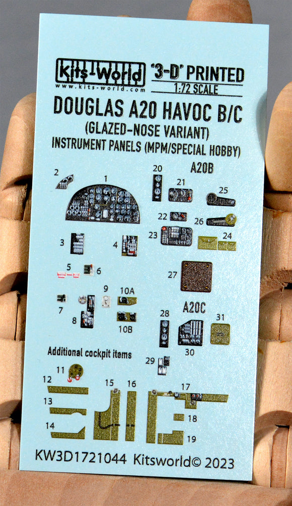 Kits-World KW3D1721044 1/72 Douglas A-20B/C Havoc with glazed-nose