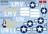 KW148200 Kits-World 1/48 Republic P-47D Thunderbolts razorbacks. This sheet includes markings to complete a selection of two 'Razorback' P 47s of the 56th Fighter Group lead by the US ace Colonel Hub Zemke.