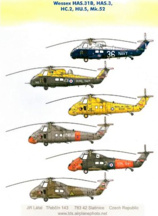 LDS72005 L Decals Studio 1/72 Westland Wessex HAS.31B, HAS.3, HC.2, HU.5, Mk.52