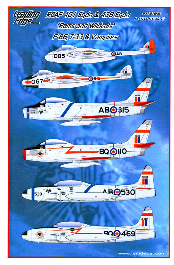 LEM48.86 Leading Edge 1/48 RCAF 401 Sqdn & 438 Sqdn 