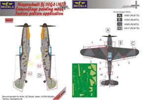 LFMM72101 1/72 Messerschmitt Bf-109G (MTT) Camouflage pattern paint mask (designed be used with Airfix, AZ Models, Hasegawa, Italeri, Kora and Tamiya kits)