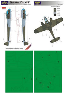 LFMM7214 LF Models 1/72 Dornier Do-17Z camouflage pattern paint mask (designed to be used with Airfix, Frog, Monogram and Revell kits)[Do17Z-1 Do 17Z-2]