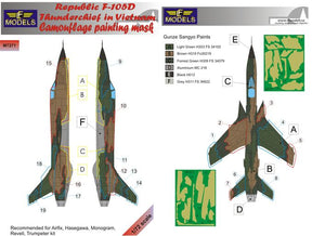 LFMM7271 LF Models 1/72 Republic F-105D Thunderchief camouflage pattern paint mask