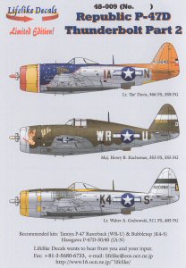 LL48009 Lifelike Decals  1/48 Republic P-47D Thunderbolt Part 2. (3)