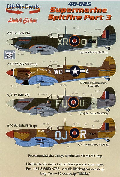 LL48025 Lifelike Decals  1/48 Supermarine Spitfire Mk.Vb Part 3 (4)