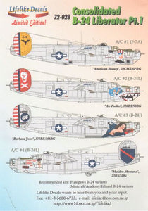LL72028 Lifelike Decals  1/72 Consolidated B-24 Liberator.Part 1