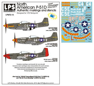 LPM7213 LPS 1/72 North-American P-51D "USAAF Camouflaged P-51D Part 2" P-51D 364FS 375FG, P-51D 362FS 357FG, P-51D 334FS 4FG