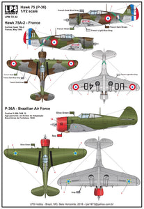 LPM7232 LPS 1/72 Curtiss Hawk H-75A-2 (P-36A) France and Brazilian Air Force [Hawk Mohawk Mk.III/H-75C-1 H-75A-3]