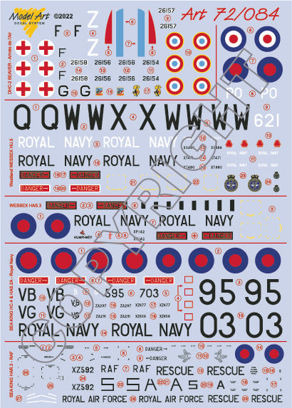 Model Art MA7284  1/72 FALKLAND ISLANDS HELICOPTERS