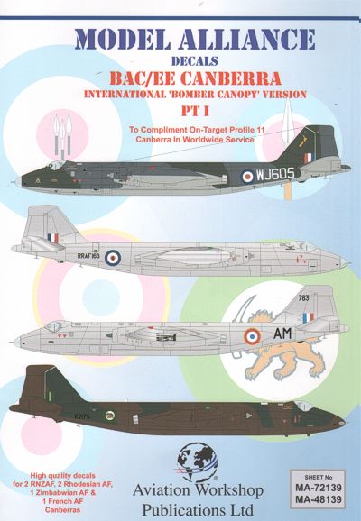 ML48139 Model Alliance 1/48 BAC/EE Canberra Part 1. Bomber Canopy versions in Foreign Service