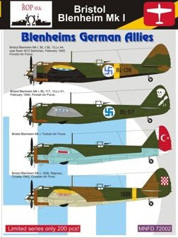 MNFD72002 ROP o.s. 1/72 Bristol Blenheim Mk.I German Allies
