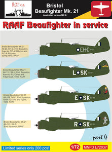 MNFDL72037 ROP o.s. 1/72 Bristol Beaufighter Mk.21 Australian Mk.X - RAAF Beaufighter in service Part 4