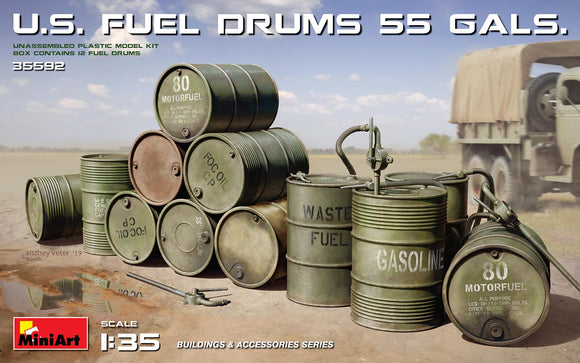 MT35592 Mini Art 1/35 U.S. 55 Gallon fuel drums