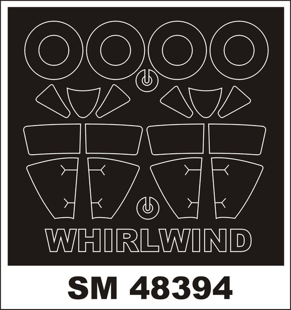 MXSM48394 Montex 1/48 Westland Whirlwind canopy masks (Trumpeter kits)
