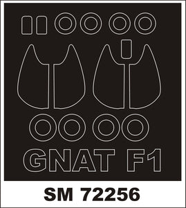 MXSM72256 Montex 1/72 Folland Gnat F.1 (Special Hobby kits) (outside only canopy masks)