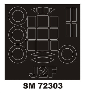 MXSM72303 Montex 1/72 Grumman J2F-1/J2F-6 Duck (outside canopy frame mask) (Valom kits)
