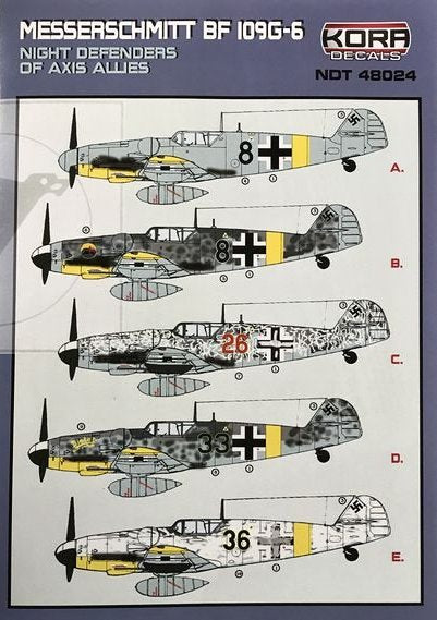 NDT48024 Kora 1/48 Messerschmitt Bf-109G-6 Night Defeners of Axis Allies