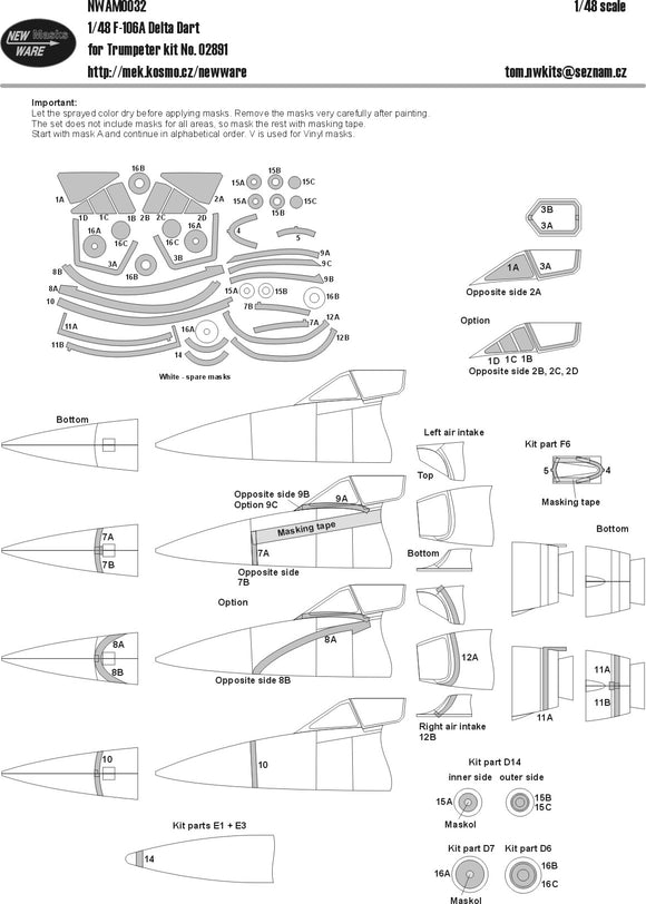 NWAM0032 New Ware 1/48 Convair F-106A Delta Dart (Trumpeter TU02891 kits)