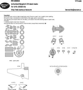 NWAM0924 1/72 de Havilland Mosquito B.XVI kabuki masks all windows, her clear parts, wheels, camouflage details (designed to be used with Airfix kits)