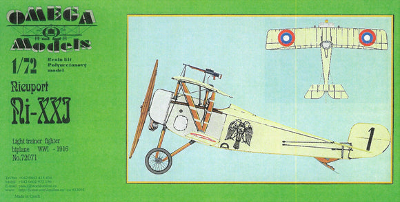 OM7071 Omega Models 1/72 Nieuport Ni-XX1 Light trainer/fighter biplane WW1-1916 (Resin)