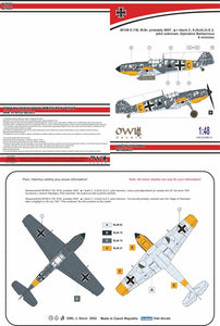 Owl OWLDA48014 1/48 Messerschmitt Bf-109E-7/Jabo Black C, 5.(Schlacht)/LG 2