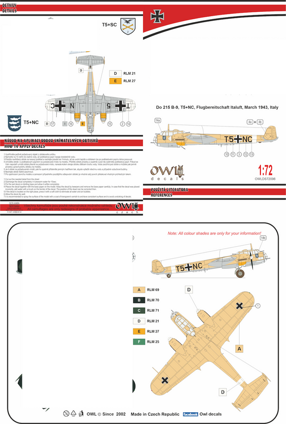OWLDS48096 Owl 1/48 Dornier Do-215B Part IV Do-215B-9 (T5+NC)