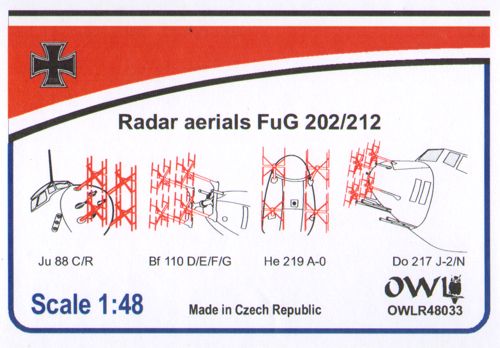 OWLR48033 OWL 1/48 Radar aerials FuG 202/212