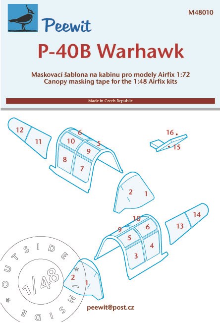 PEE48010 Peewit 1/48 Curtiss P-40B Tomahawk (Airfix kits)