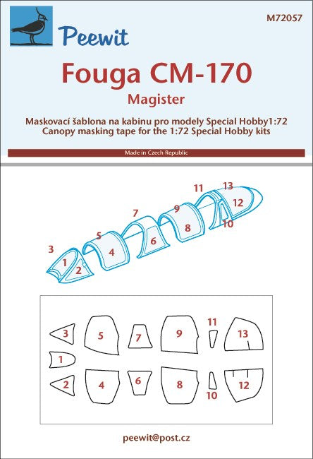 PEE72057 Peewit 1/72 Fouga CM.170 Magister (Special Hobby kits)