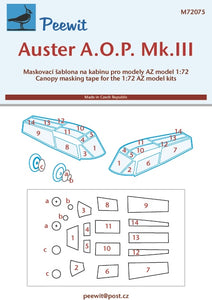 PEE72075 Peeewit 1/72 Auster AOP Mk.III/K-61 (AZ model kits)